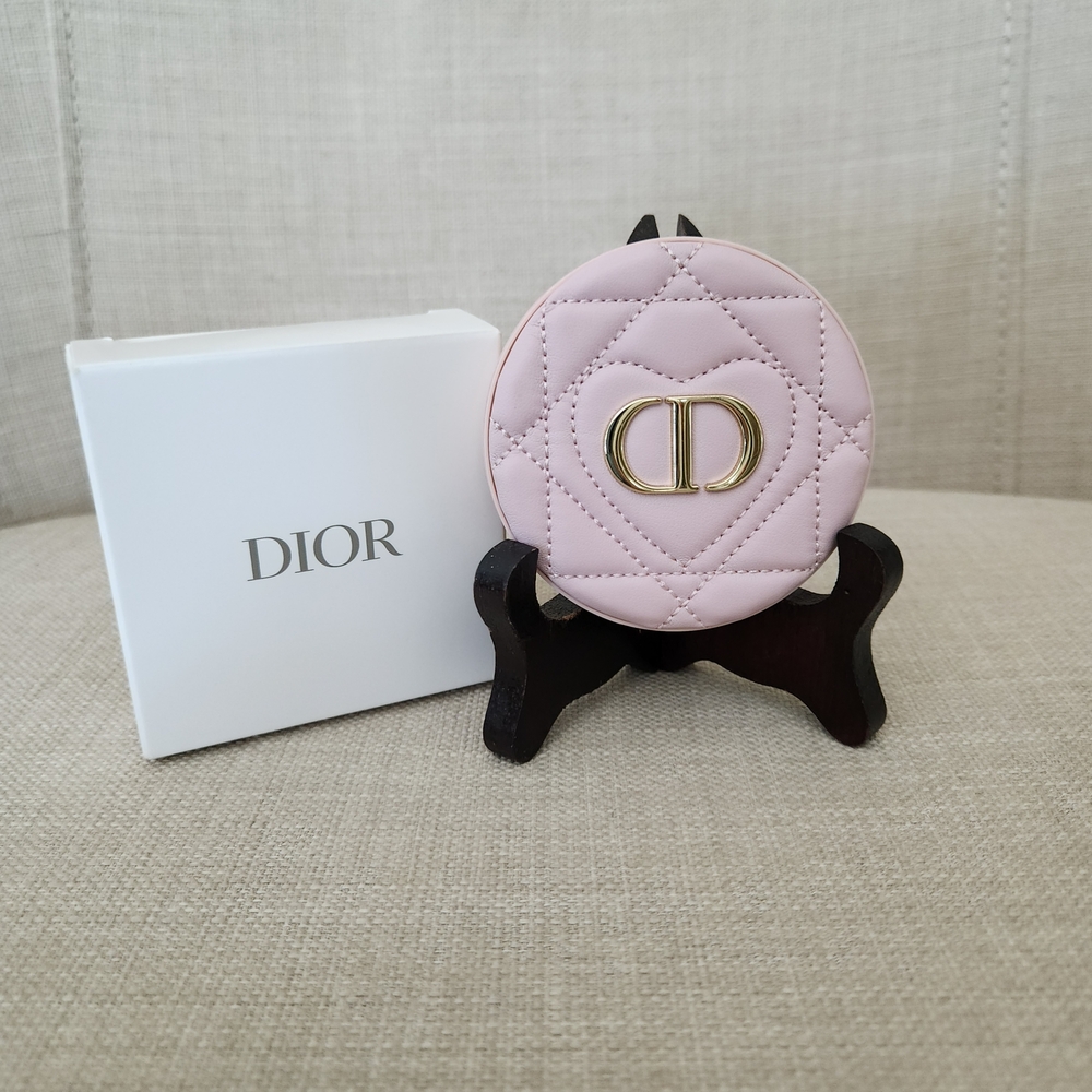 NWOT Christian Dior Novelty Pink Quilted Beauty Double Makeup Mirror